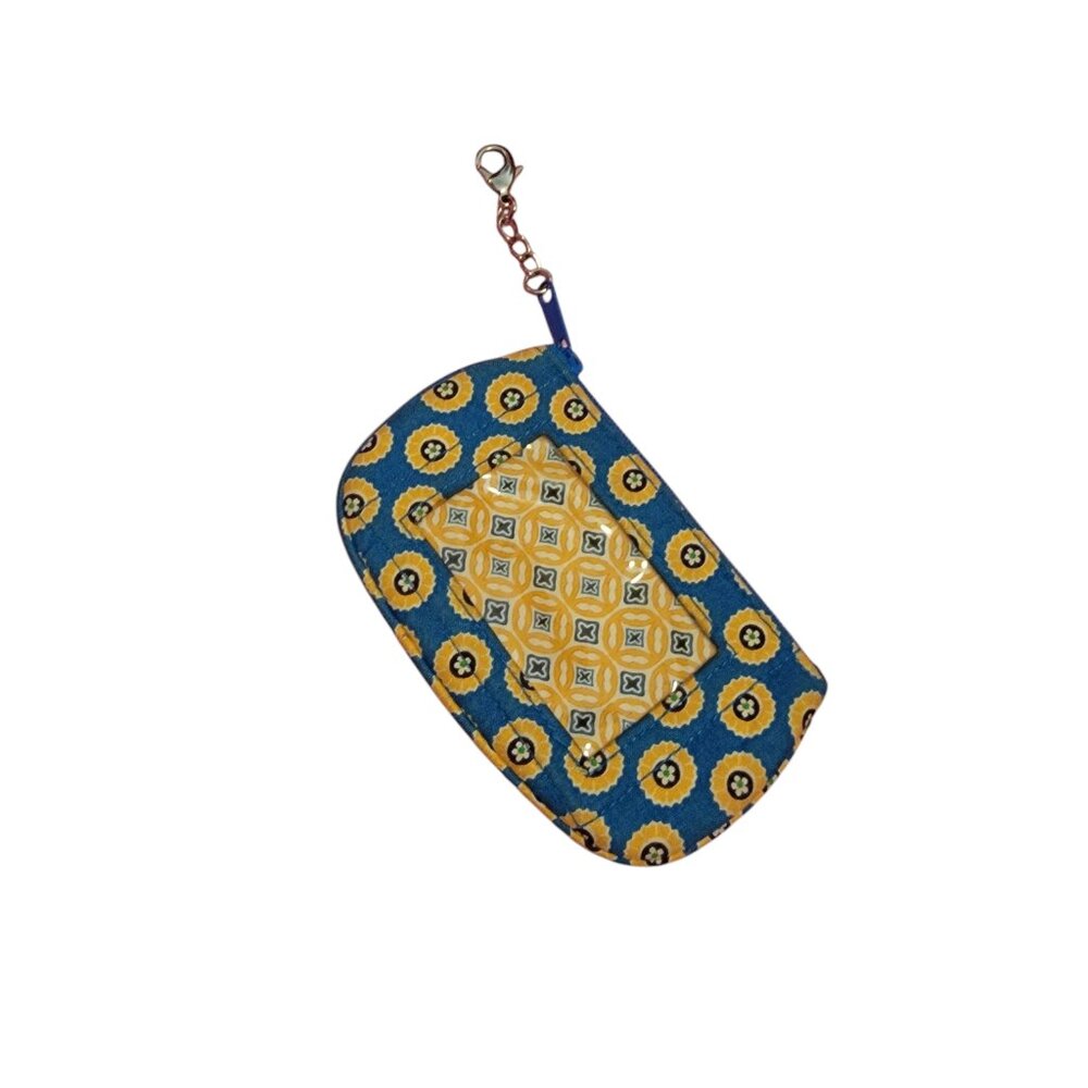 VERA BRADLEY RIVIERA BLUE CLIP ZIP ID CASE COIN CHANGE PURSE